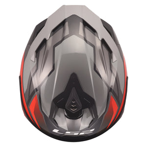 Challenger II Viper Full-Face Motorcycle Helmet with Integrated SunShield - Gloss Gray/Red