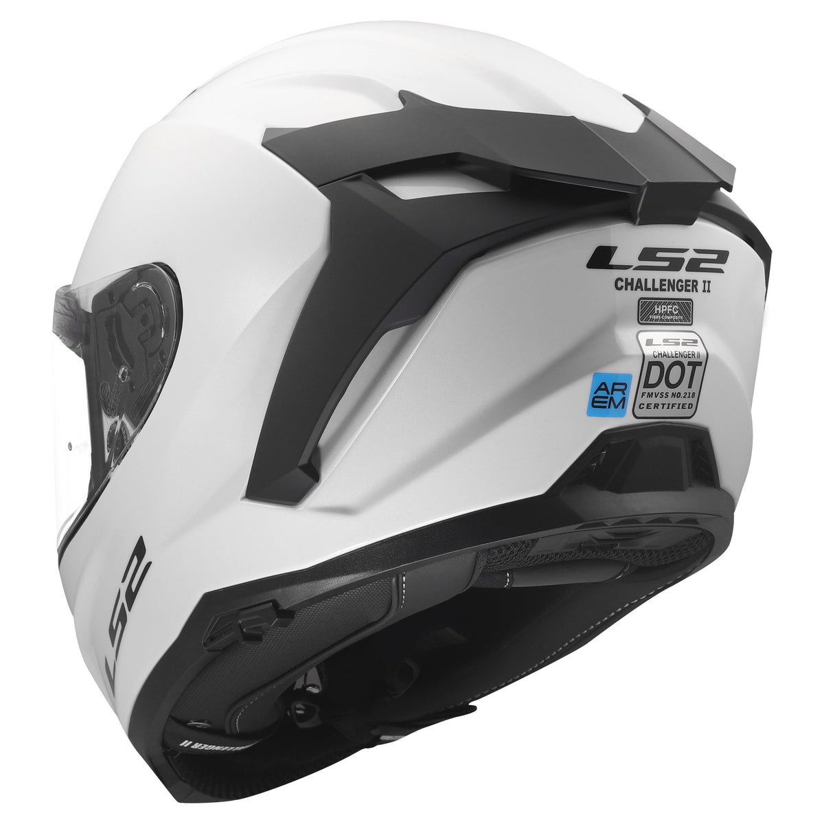 Challenger II Full Face Motorcycle Helmet with SunShield - Gloss White/Black Product View