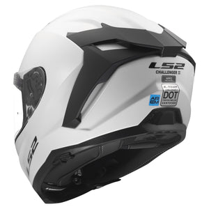 Challenger II Full Face Motorcycle Helmet with SunShield - Gloss White/Black