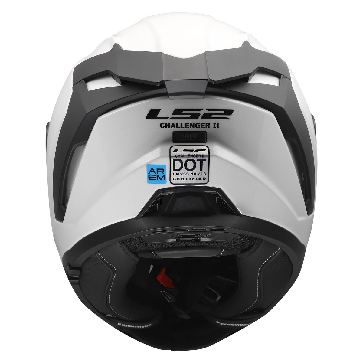 Challenger II Full Face Motorcycle Helmet with SunShield - Gloss White/Black Product View