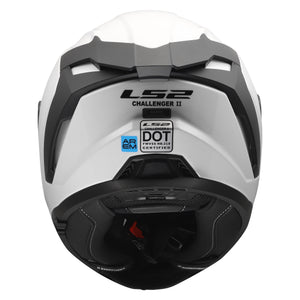 Challenger II Full Face Motorcycle Helmet with SunShield - Gloss White/Black