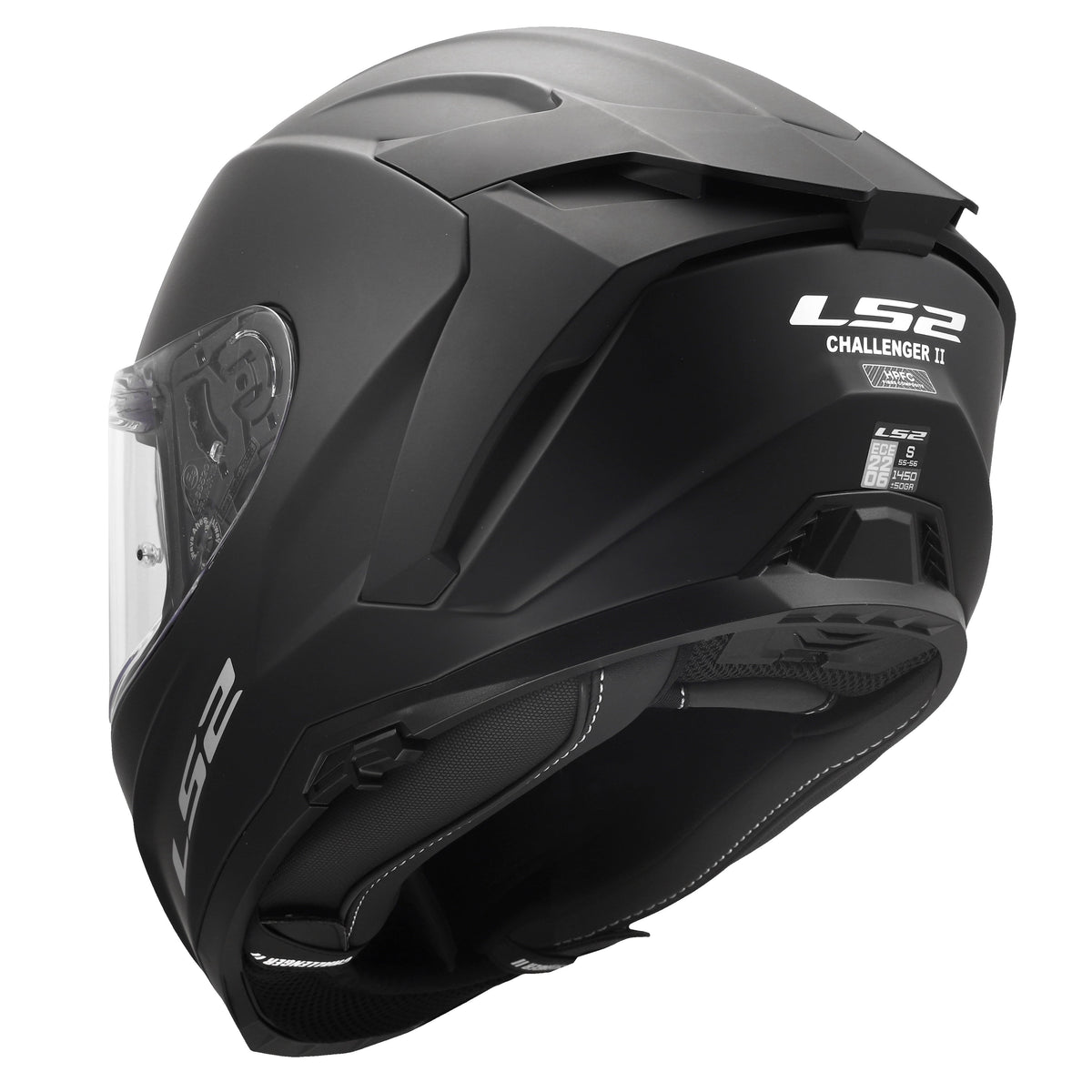 Challenger II Full Face Motorcycle Helmet with Integrated SunShield - Matte Black Product View