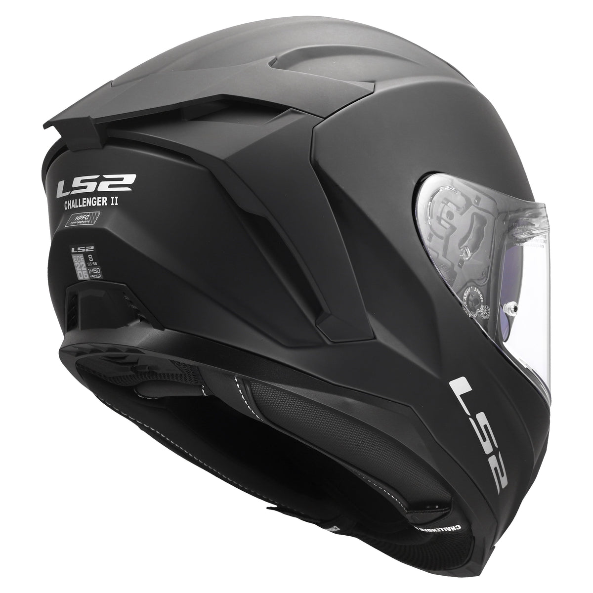 Challenger II Full Face Motorcycle Helmet with Integrated SunShield - Matte Black Product View