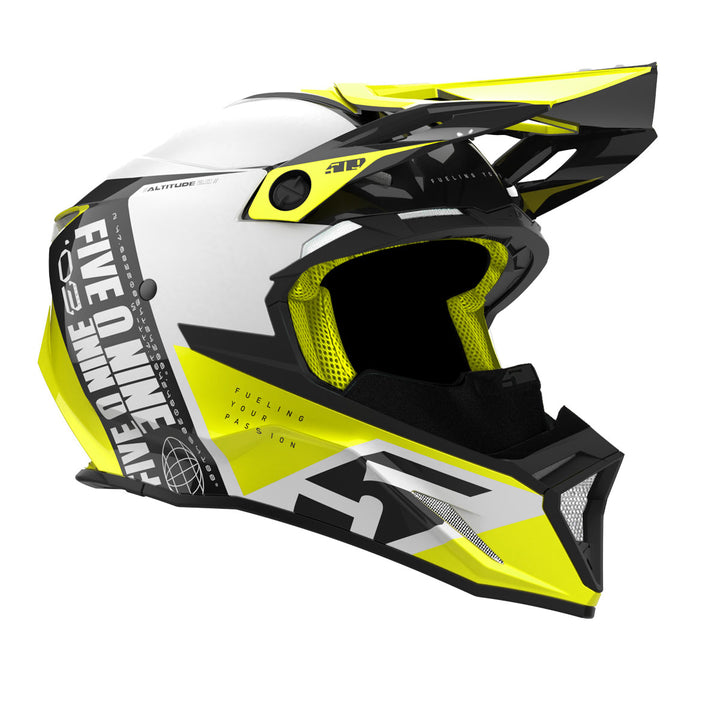 Side view of the 509 Altitude 2.0 Highlighter Helmet showing its high-visibility winter design.