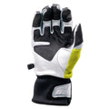Detail of the goatskin leather palm and reinforced thumb area of the 509 motorsports gloves, showing its durability and feel. (Focus: Leather, Durability, Motorsports)