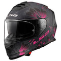 Helmet Assault Burst Full Face Motorcycle Helmet with SunShield - Matte Black/Purple Product View