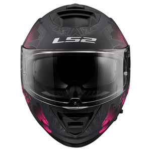 Helmet Assault Burst Full Face Motorcycle Helmet with SunShield - Matte Black/Purple