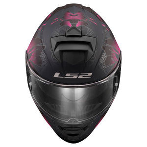 Helmet Assault Burst Full Face Motorcycle Helmet with SunShield - Matte Black/Purple