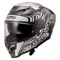 Dragon Carbon Enthum Full-Face Helmet with SunShield – Gloss Silver Product View