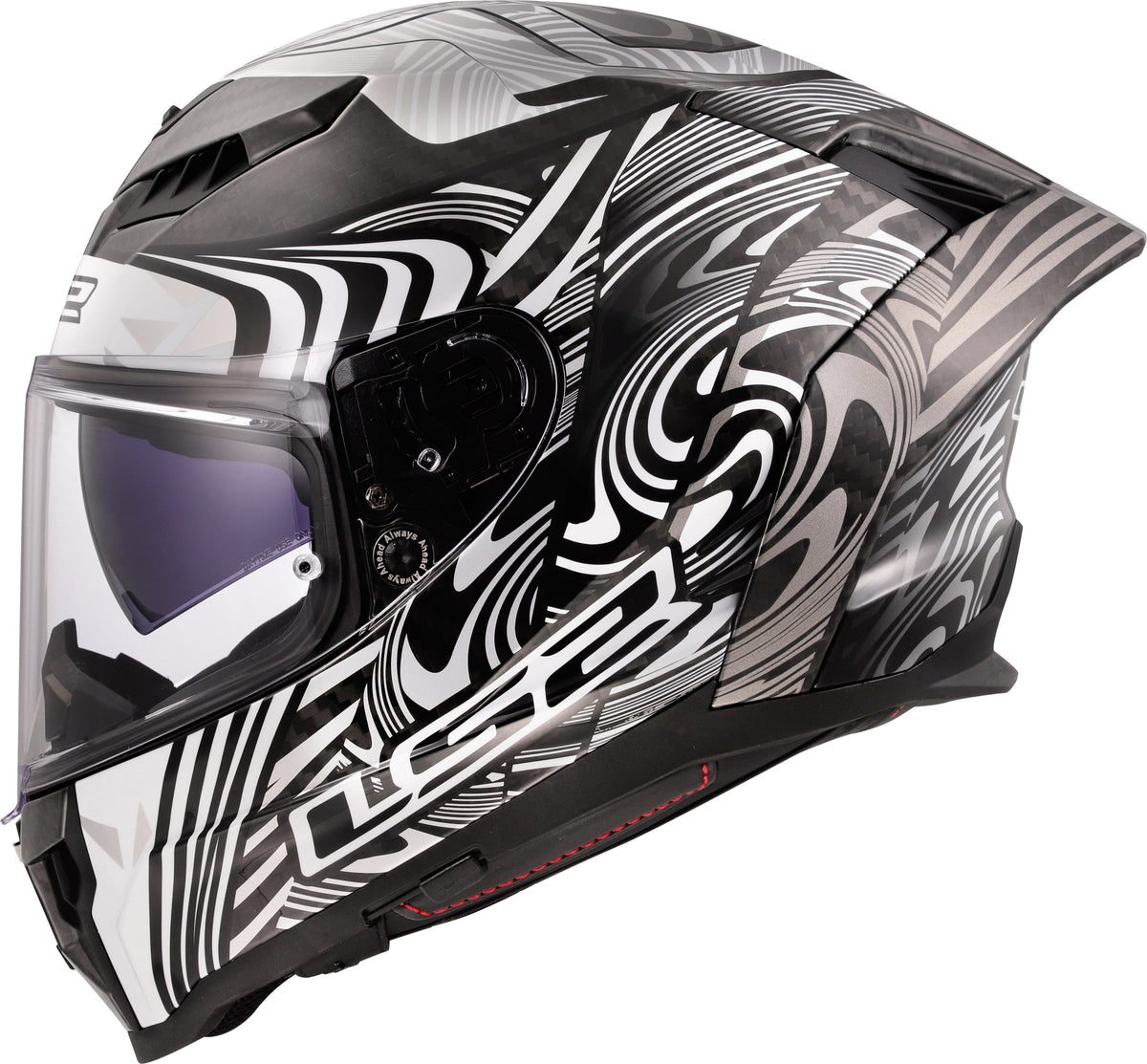 Dragon Carbon Enthum Full-Face Helmet with SunShield – Gloss Silver Product View