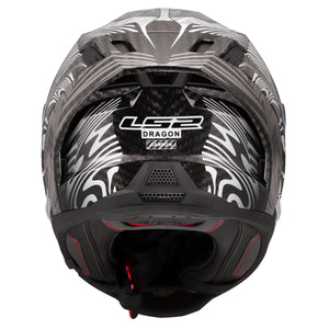 Dragon Carbon Enthum Full-Face Helmet with SunShield – Gloss Silver