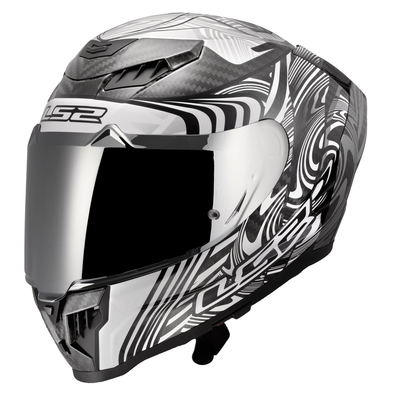 Dragon Carbon Enthum Full-Face Helmet with SunShield – Gloss Silver Product View