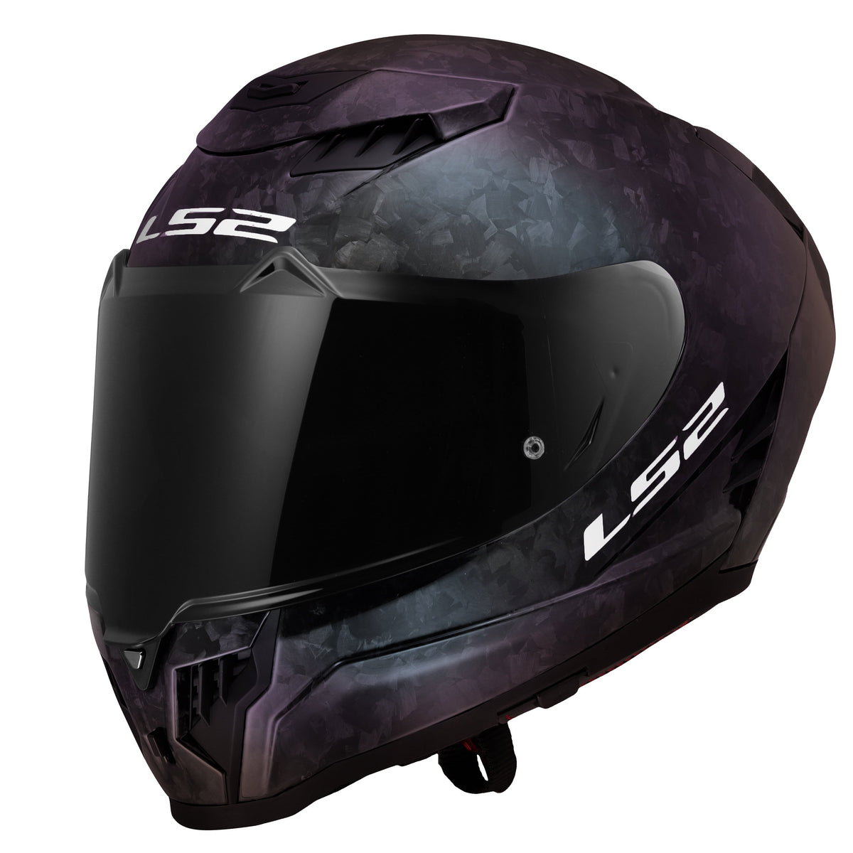 Dragon Carbon Solid Full Face Helmet with SunShield - Chameleon Purple/Green Product View
