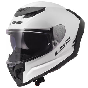 Dragon Carbon Solid Full Face Helmet with SunShield - Gloss White