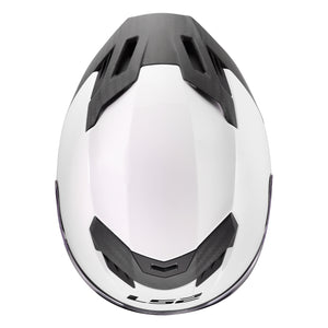 Dragon Carbon Solid Full Face Helmet with SunShield - Gloss White