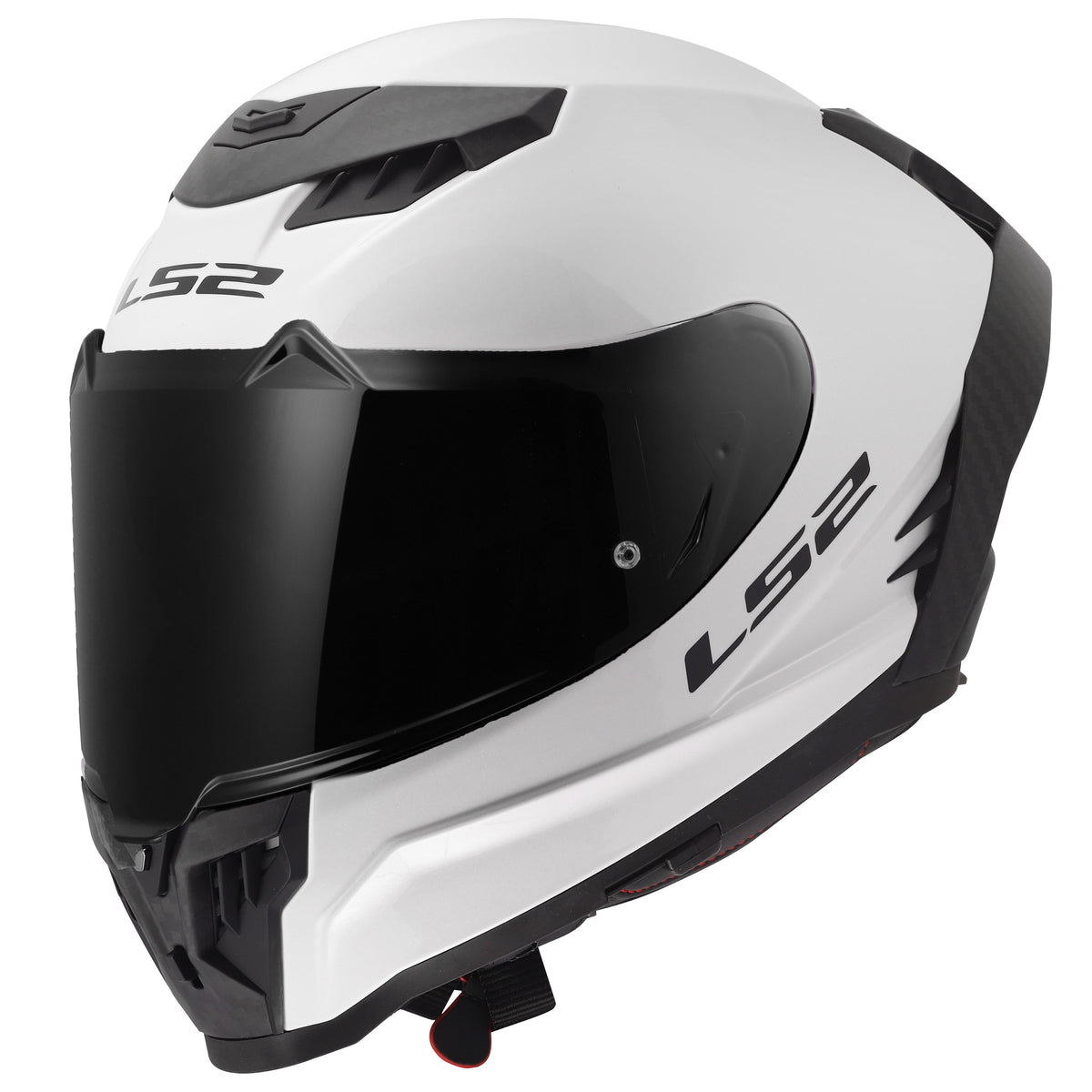Dragon Carbon Solid Full Face Helmet with SunShield - Gloss White Product View