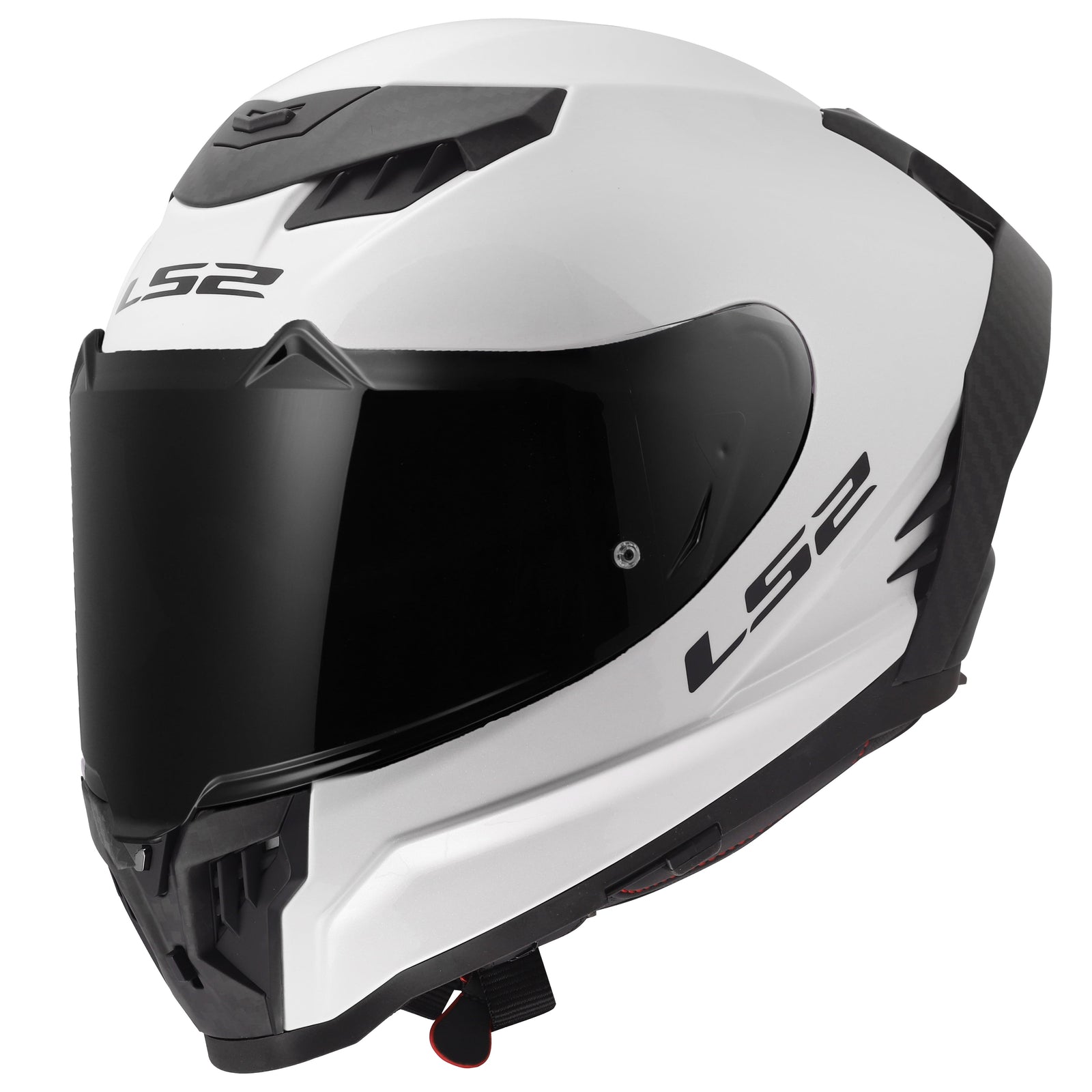 Dragon Carbon Solid Full Face Helmet with SunShield - Gloss White Product View