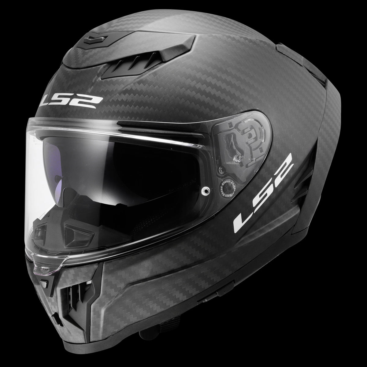 Dragon Carbon Solid Full-Face Helmet with SunShield - Matte Black Product View