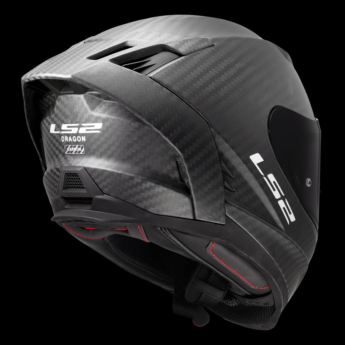 Dragon Carbon Solid Full-Face Helmet with SunShield - Matte Black Product View
