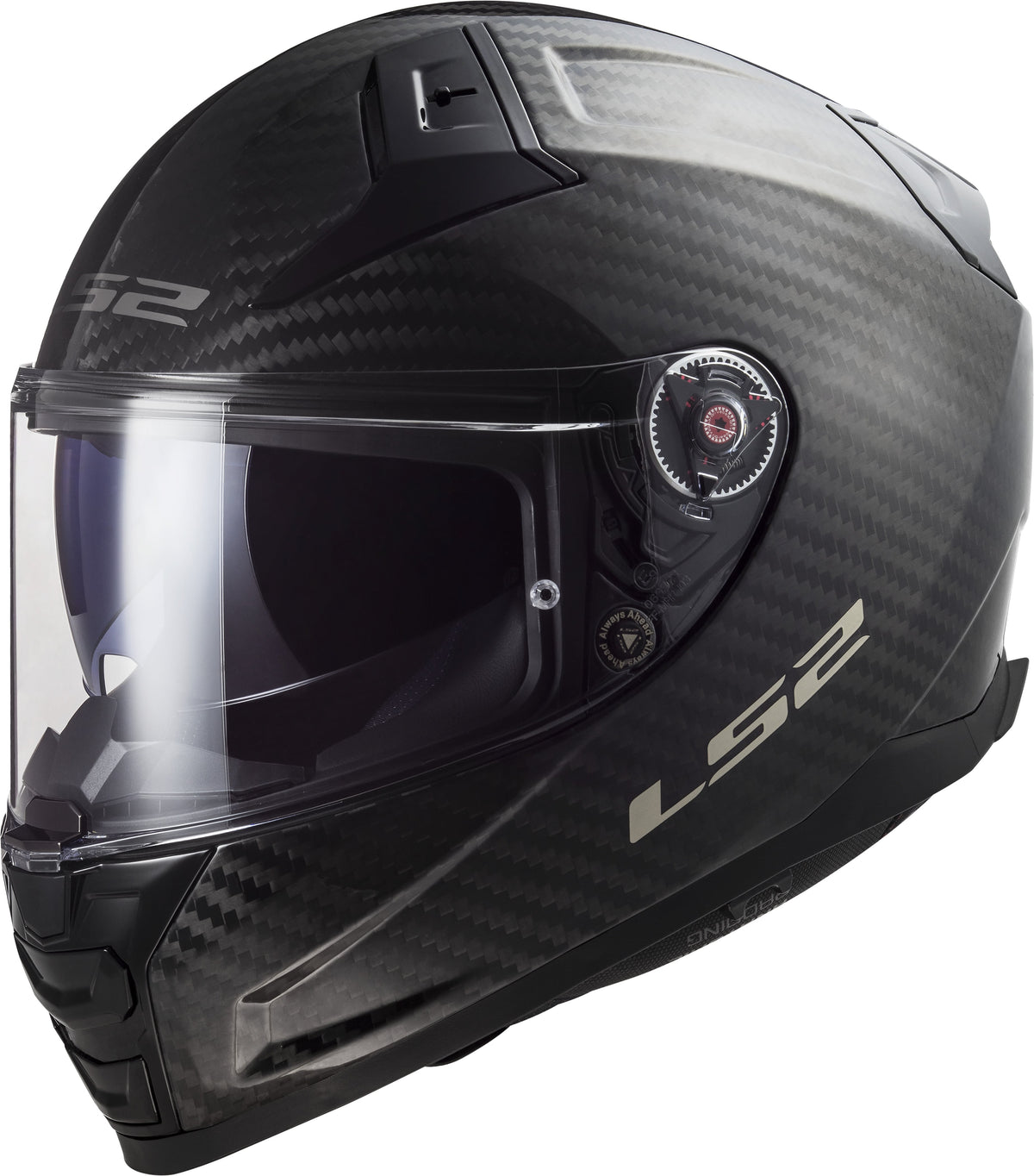 LS2 Citation II Carbon Solid Full Face Motorcycle Helmet with SunShield - Gloss Carbon