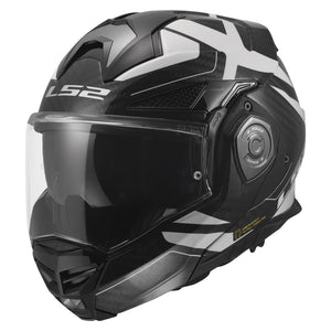Helmet Advant X Carbon Halo Modular Motorcycle Helmet with SunShield - Gloss Black/White