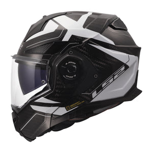 Helmet Advant X Carbon Halo Modular Motorcycle Helmet with SunShield - Gloss Black/White