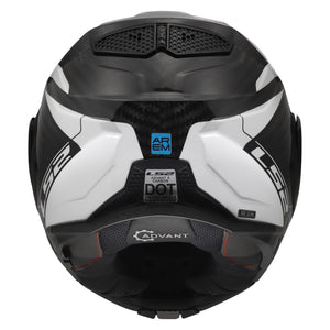 Helmet Advant X Carbon Halo Modular Motorcycle Helmet with SunShield - Gloss Black/White