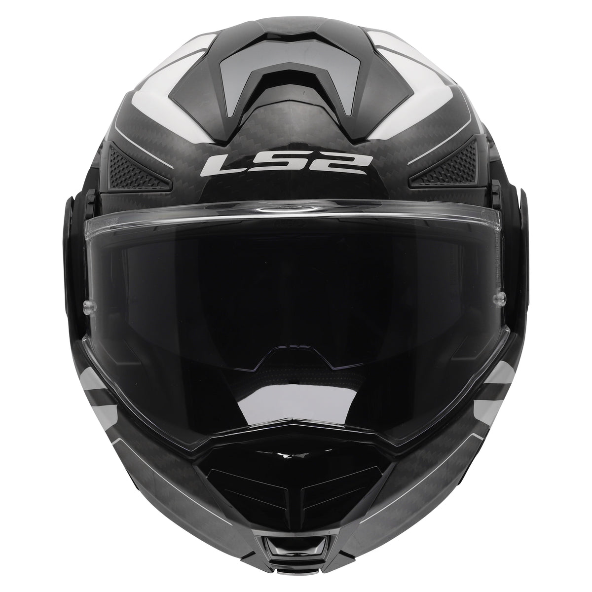 Helmet Advant X Carbon Halo Modular Motorcycle Helmet with SunShield - Gloss Black/White Product View
