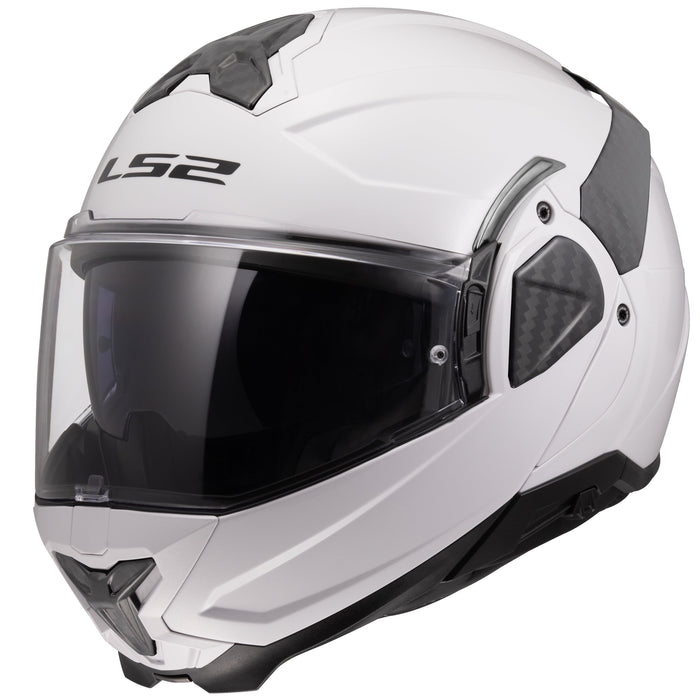 Helmet Advant II Solid Modular Motorcycle Helmet with SunShield - Gloss White Product View