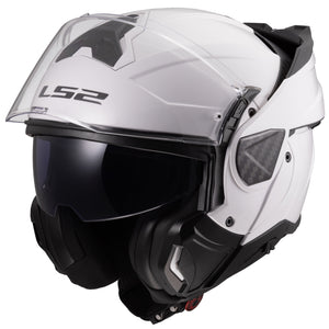 Helmet Advant II Solid Modular Motorcycle Helmet with SunShield - Gloss White