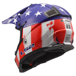 Youth Battle Scar Full Face MX Helmet - Gloss Red/White/Blue