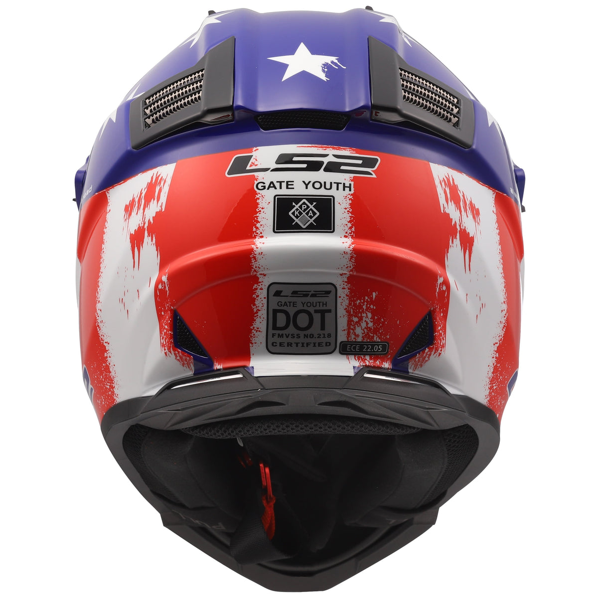 Youth Battle Scar Full Face MX Helmet - Gloss Red/White/Blue Product View