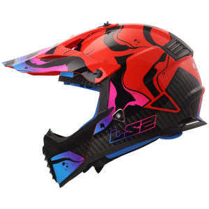 Youth Wash Full-Face MX Helmet - Gloss Red/Blue/Purple