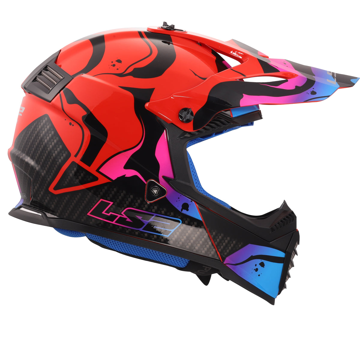 Youth Wash Full-Face MX Helmet - Gloss Red/Blue/Purple Product View