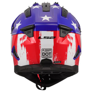 Gate II Battle Scar Full Face MX Motorcycle Helmet - Gloss Red/White/Blue