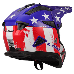 Gate II Battle Scar Full Face MX Motorcycle Helmet - Gloss Red/White/Blue