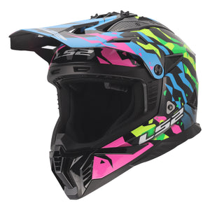 Helmet Gate II Electra Motocross Helmet - Gloss Blue/Pink/Green