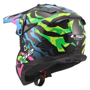 Helmet Gate II Electra Motocross Helmet - Gloss Blue/Pink/Green