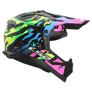 Helmet Gate II Electra Motocross Helmet - Gloss Blue/Pink/Green