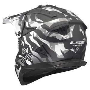 Helmet Gate II Electra Motocross Motorcraft Helmet - Matte Black/Gray