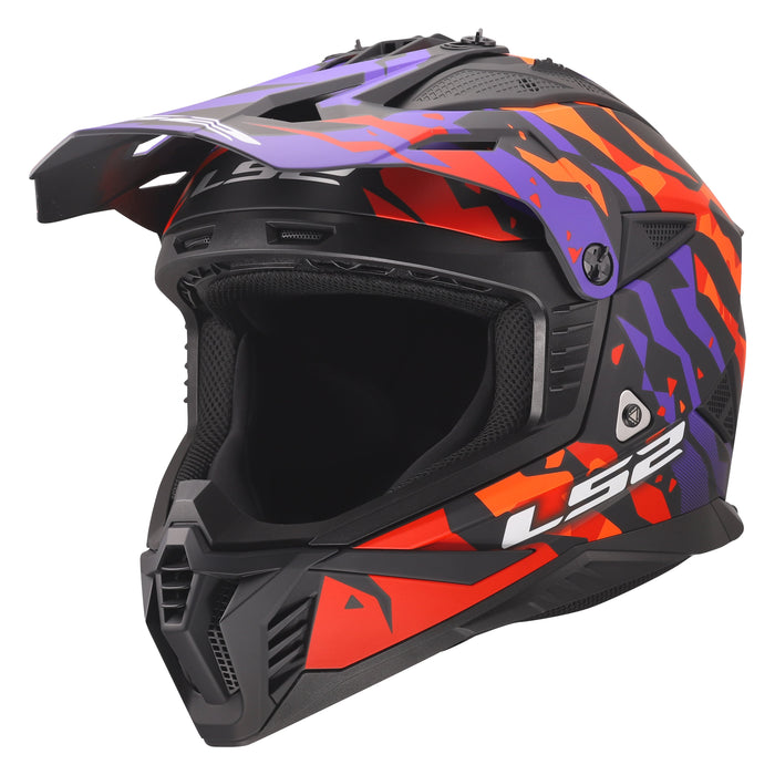 Helmet Gate II Electra Motocross Motorcycle Helmet - Matte Purple/Orange Product View