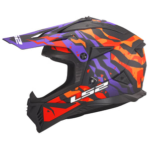 Helmet Gate II Electra Motocross Motorcycle Helmet - Matte Purple/Orange