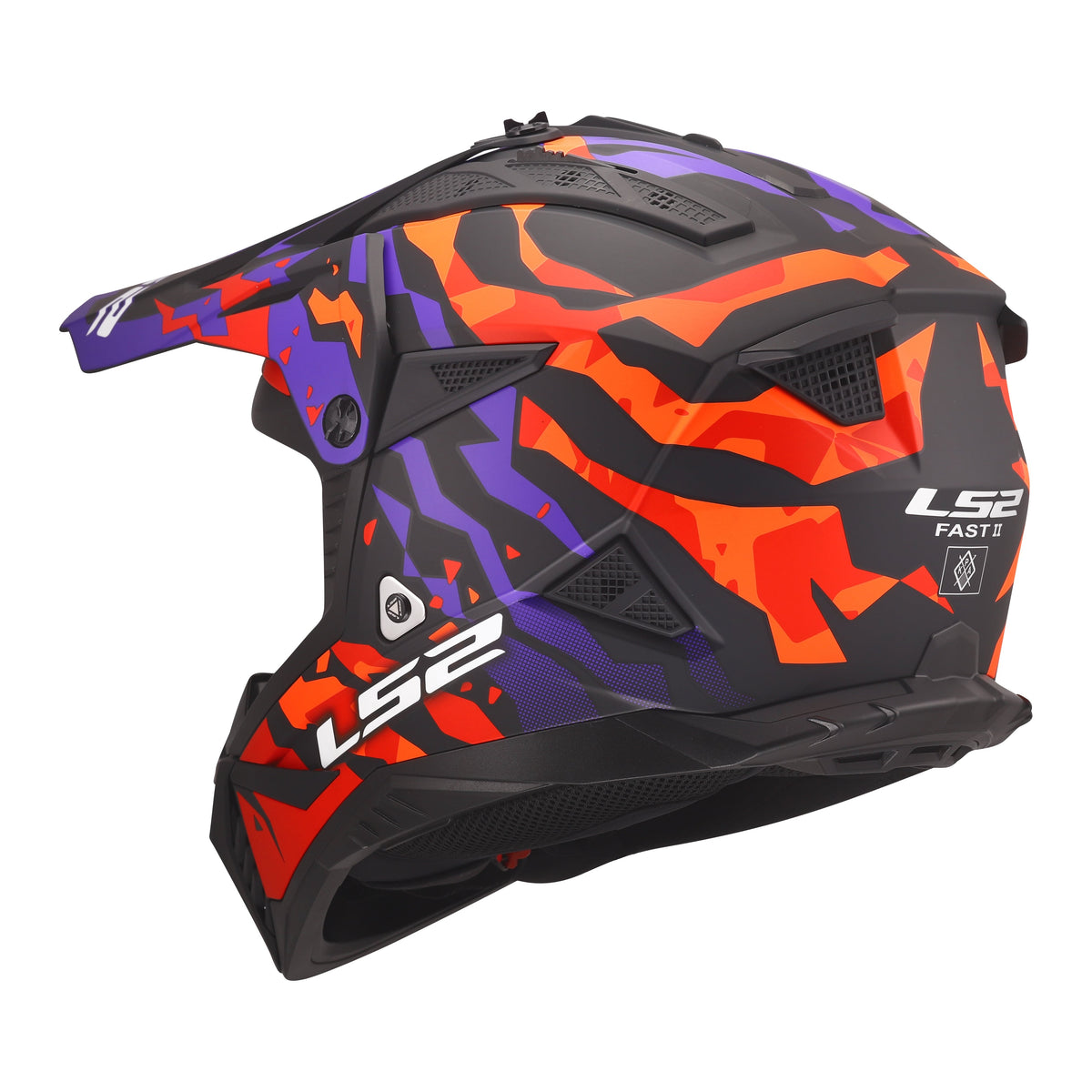 Helmet Gate II Electra Motocross Motorcycle Helmet - Matte Purple/Orange Product View