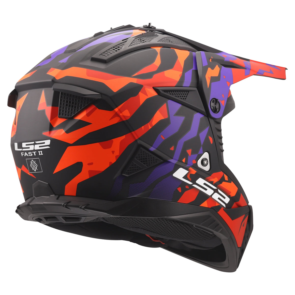 Helmet Gate II Electra Motocross Motorcycle Helmet - Matte Purple/Orange Product View