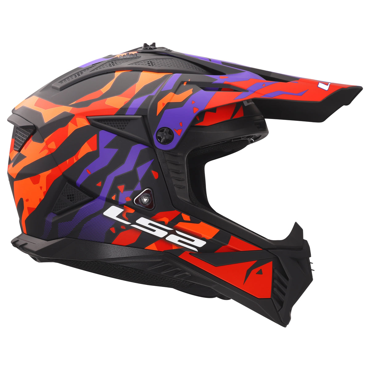 Helmet Gate II Electra Motocross Motorcycle Helmet - Matte Purple/Orange Product View