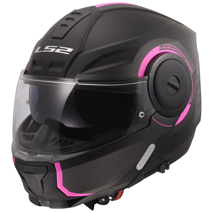 Horizon II Arch Modular Helmet with SunShield - Matte Titanium/Pink Product View