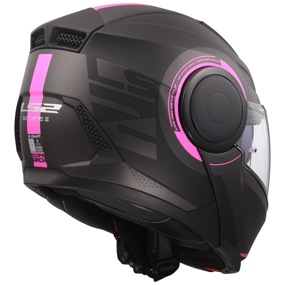 Horizon II Arch Modular Helmet with SunShield - Matte Titanium/Pink Product View