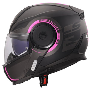 Horizon II Arch Modular Helmet with SunShield - Matte Titanium/Pink