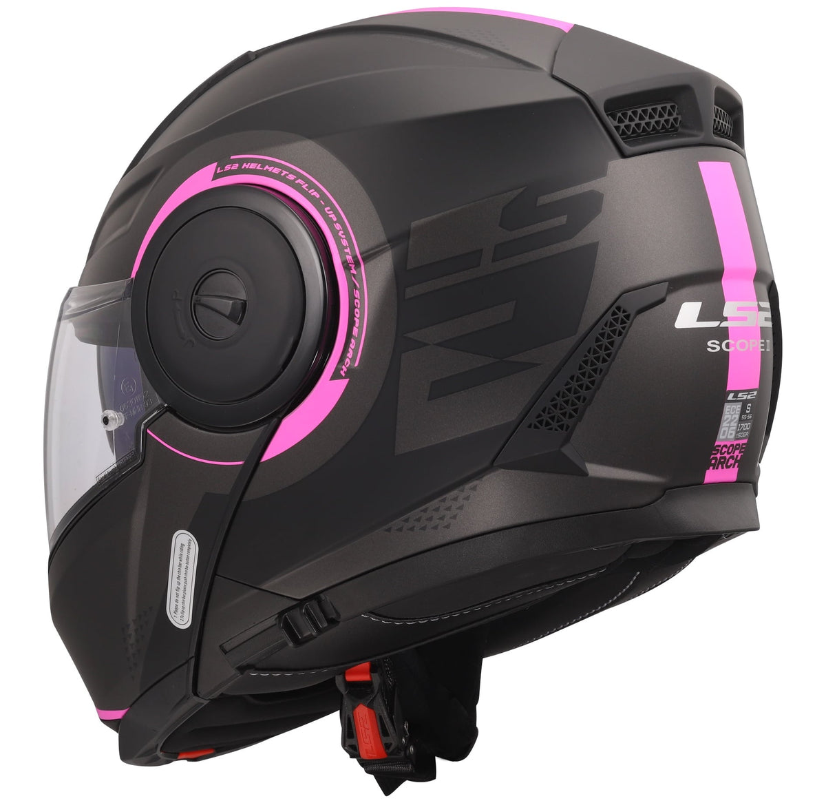 Horizon II Arch Modular Helmet with SunShield - Matte Titanium/Pink Product View
