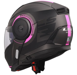 Horizon II Arch Modular Helmet with SunShield - Matte Titanium/Pink